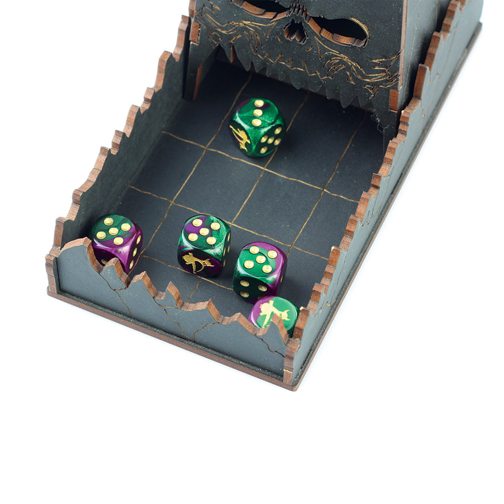 dice rolled in a dice tower